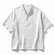 thumbnail image 5 of Camisas de Verano Casuales de los Hombres Lino Cuello de Manga Corta para la Playa Holiday Street Wear, 5 of 5