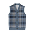 thumbnail image 7 of Mens Argyle Sweater Vests V Neck Sleeveless Cardigan Vest Knitwear Blue XL, 7 of 7