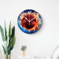 thumbnail image 4 of 12 Inch Wall Clock Battery Operated Silent Clock Decorative for Office, Kitchen, Outdoor, Living Room，Basketball in Fire Flames and Splashing Water Exquisite Art, 4 of 4