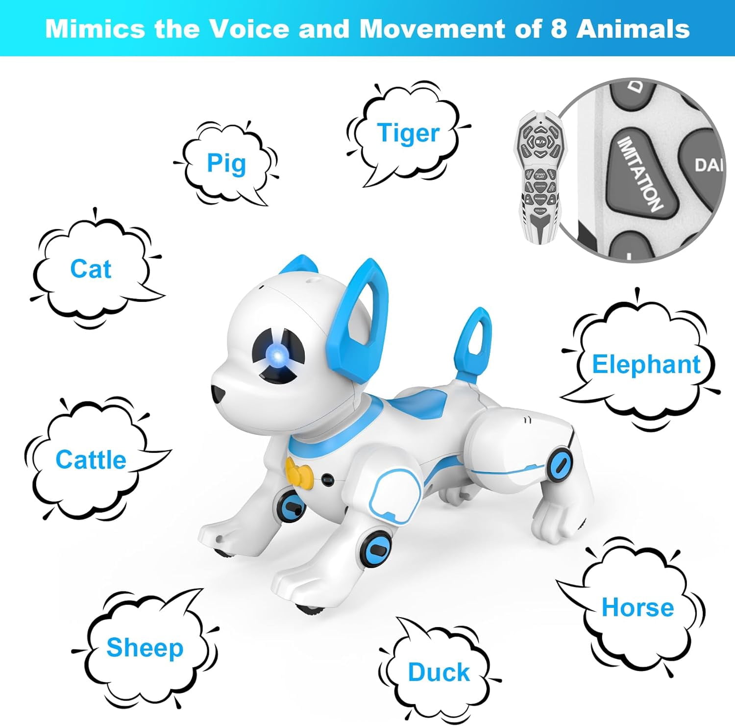 RC Stunt Robot Toys Dog Imitates Animals Music Dancing Handstand Push-up Follow Functions for Kids Boys Girls-Remote Control Robot Dog Toy, Programmable Smart Interactive Robotic Pets