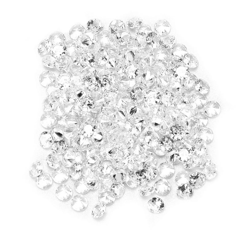 200pcs Fake Diamonds, DIY Artificial Transparent White Loose Fake Crystals  Diamonds Gems for Men Women Jewelry Crafrt Decoration Gift