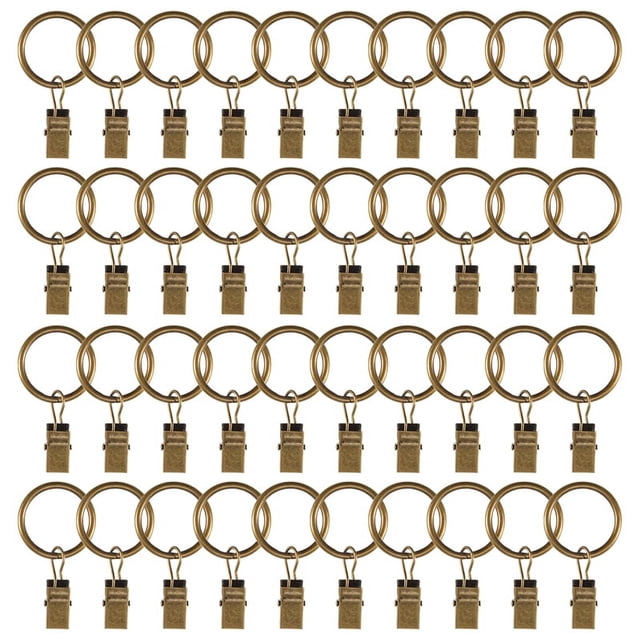 Paquete de 40 Clips Cortina Vintage, Anillo Cortinas Resistente a la OxidacióN Metal Fuerte con Clip Color Bronce