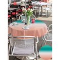 thumbnail image 5 of Outdoor Tablecloth with Umbrella Hole for Patio/Picnic/Party/Camping, Teal Pink Ombre Waterproof Table Cloth Round Cover Washable, Modern Gradient Abstract Art (Dia 54"), 5 of 8
