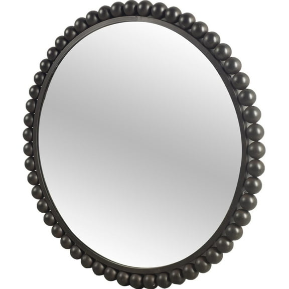 Mercana Orbit 43" Round Black Metal Ball Frame Mirror