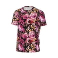 thumbnail image 6 of Wukai Rose Flowers Print Men's Short-Sleeved Mesh T-Shirt,Quick-Dry Short Sleeve Workout T-Shirt-3X-Large, 6 of 8