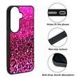 thumbnail image 2 of WIRESTER Shockproof Soft Rubber Cover Case for Samsung Galaxy S26+ / S26 Plus 6.7" 2026, Hot Pink Glitter Sparkle With Black Pink Glitter Leopard 2D, 2 of 5