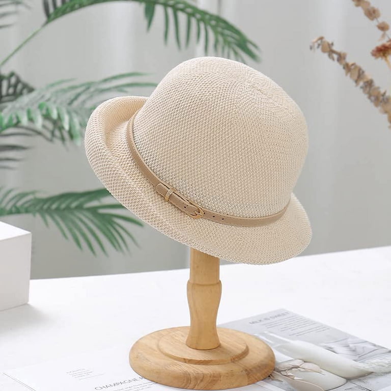 Womens Summer Cloche Straw Bucket-Sun-Hats Packable Wide  display picture 2