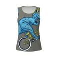 thumbnail image 3 of Picia Fun Riding Dinosaur Pattern Women's Workout Tank Top,Breathable Activewear,Slim Fit Athletic Top,Versatile Workout Moisture-wicking top-, 3 of 9