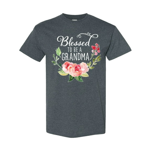 Inktastic Blessed to Be a Grandma with Flowers T-Shirt