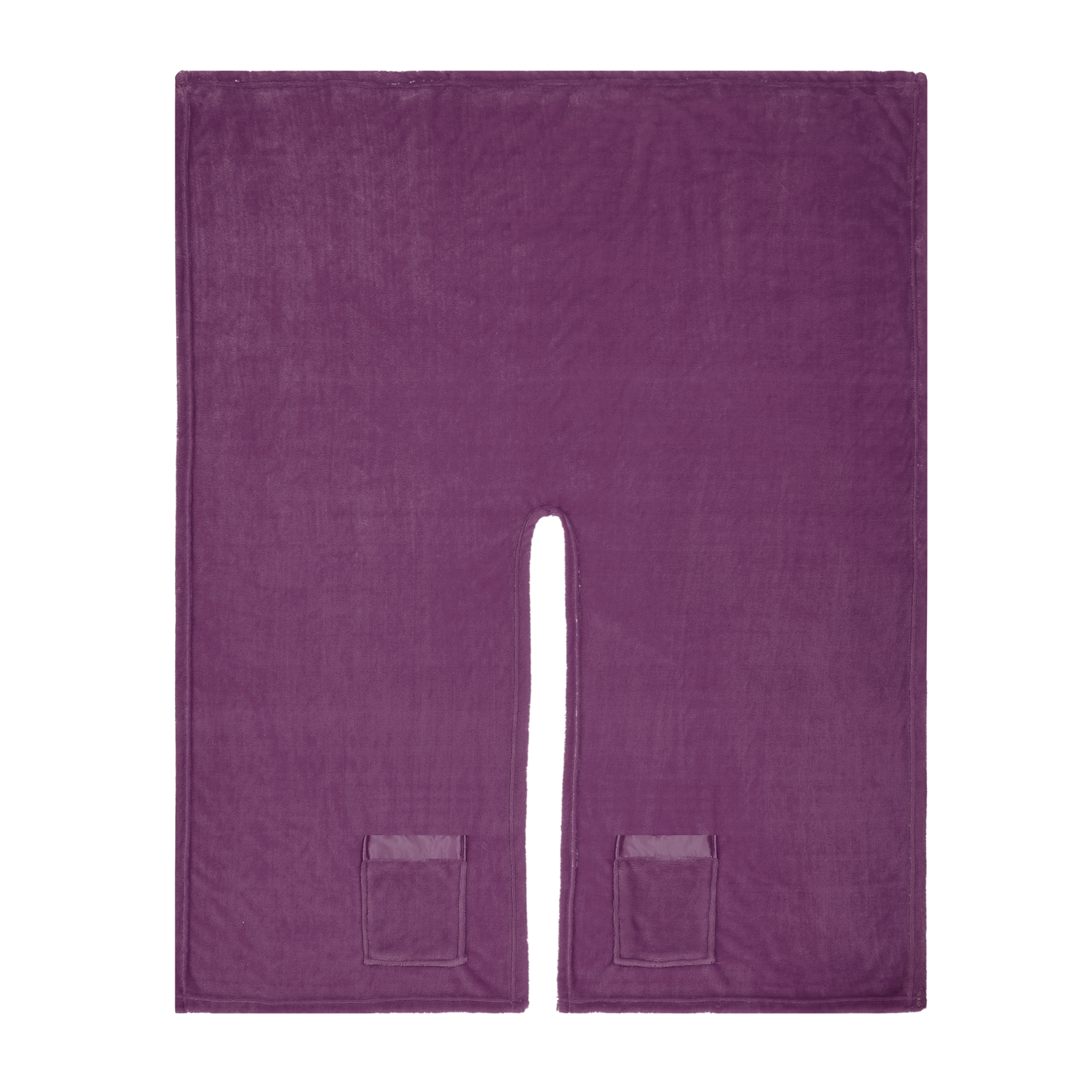 Giftable and Wearable Angel Wrap Plush Throw Blanket with Pockets, Purple