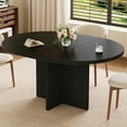 thumbnail image 1 of Yiwa Table de Cuisine Extensible de 43,3 à 59 Po, Table de Salle à Manger Moderne Ronde à Ovale avec Rallonges Amovibles pour 4 à 8 Places, 1 of 8