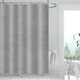 thumbnail image 1 of Rosnek Linen Shower Curtain Weighted Hem Water Repellent Textured Fabric Bathroom Curtain with Hooks, 1 of 7