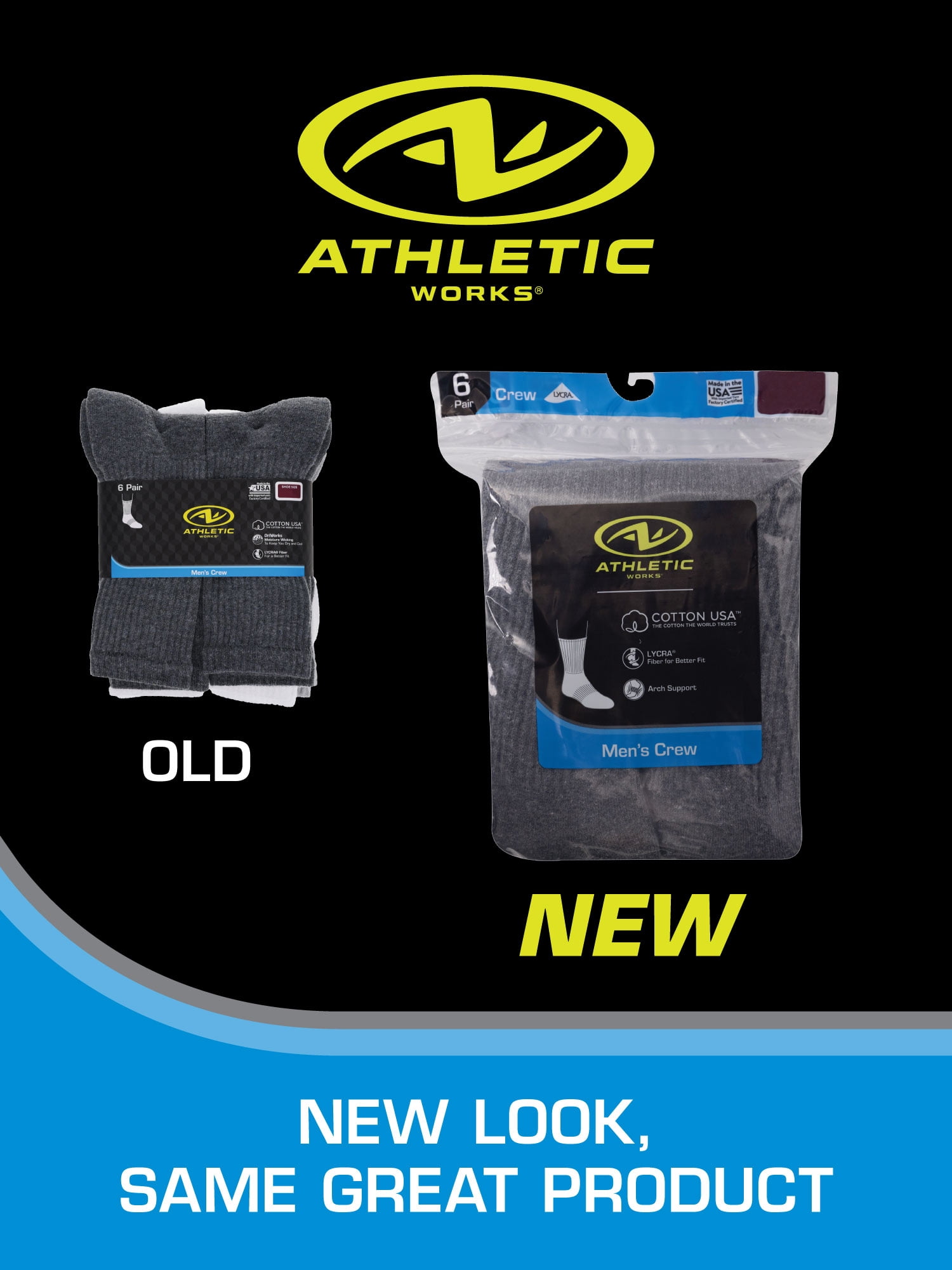 Athletic Works Men's P6 Crew