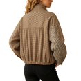 thumbnail image 3 of Norvella Womens Oversized Sweatshirt Houndstooth Print Mock Neck Long Sleeve Drawstring Hem Relaxed Fit Pullover Fall Casual Top, 3 of 9
