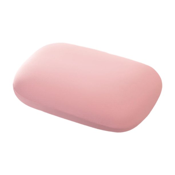 Almohada de espuma viscoelástica de rebote lento y suave con soporte para el cuello. Rosa