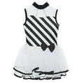 thumbnail image 3 of YONGHS Kids Girls Christmas Costumes Candy Cane Striped Dance Cheer Performance Leotard Dress Black 14, 3 of 5