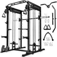 thumbnail image 2 of Forgemus Smith Machine, 2000LBS M11 Multi-Function Squat Rack Power Cage with Cable Crossover System and Smith Bar, All-in-One LAT Pull-Down Machine for Home Gym, 2 of 10