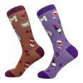thumbnail image 2 of Women's AM Coffee PM Wine Socks Funny Vino Wine Lover Drinking Graphic Novelty Footwear, 2 of 7