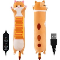Heating Pad for Neck Shoulder Pain Relief, Portable Cuddly 19.7" Plush Cat with a Hot Soft Belly USB Powered, Gift for Daughter Girlfriend Wife