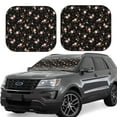 thumbnail image 6 of Kdxio Flowers Print 2-Piece Sun Shade Front Windshield - Foldable Car Front Window Sunshades for Most Sedans SUV Truck, 6 of 6
