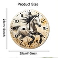 thumbnail image 2 of ZXCXRQFa Horse Field Wildlife Animals Round Wood Wall Clock, 10 Inch Battery Operated Analog Quiet Desk Clock for Home,Kitchen,Office,School,Bathroom, 2 of 7