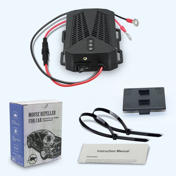 Repelente de ratones para vehículos, repelente de insectos electrónico ultrasónico con sonido y luz, para llevar en el coche