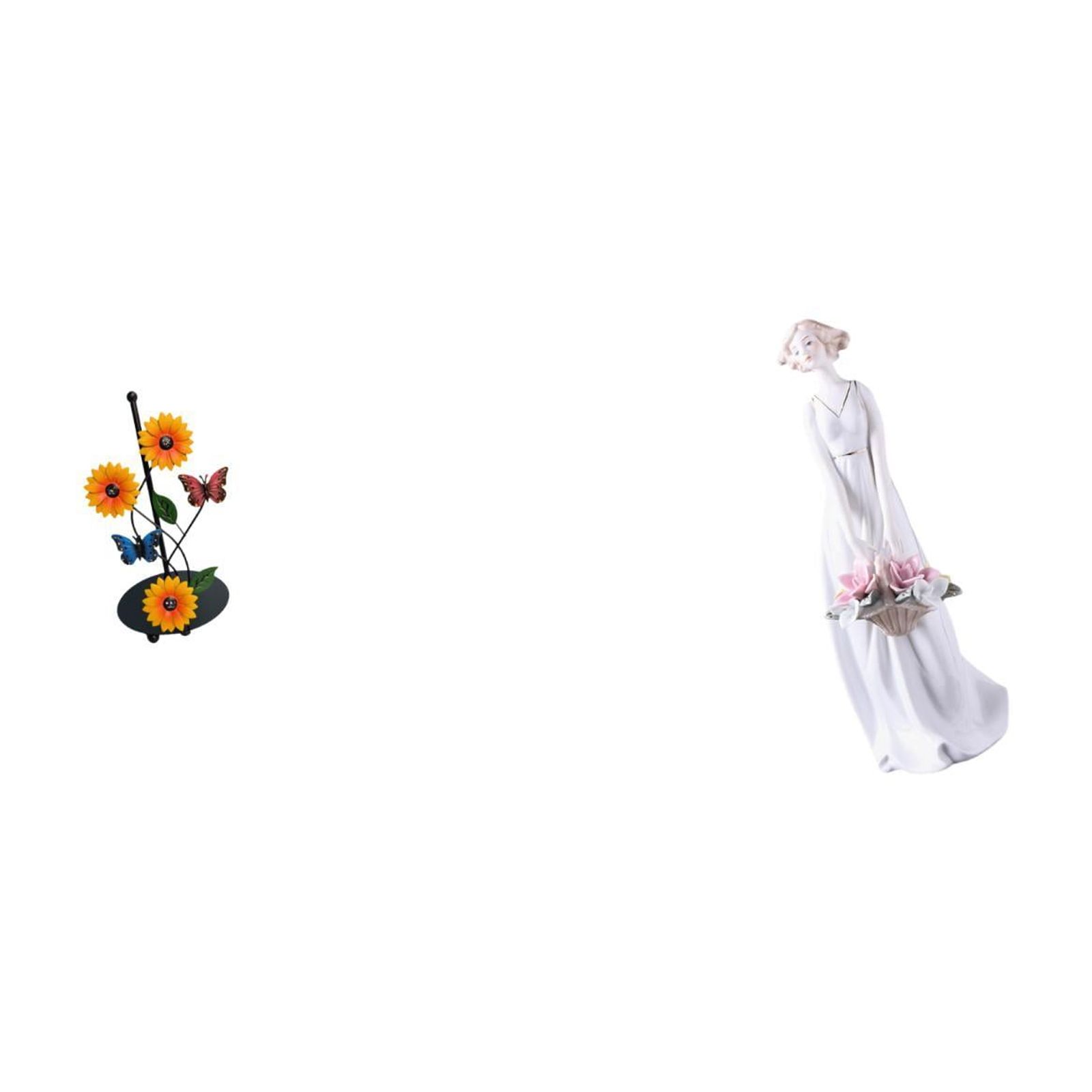 Fiocias Ceramic Paper Towel Holder with Porcelain Girl Figurine Modern Nordic Lady Statue Tissue Dispenser for Home Shelf Desk Cabinet Decoration