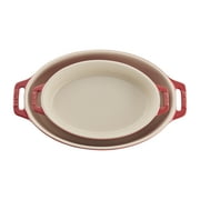 Staub Ceramic 2-pc Oval Baking Dish Set - Cherry