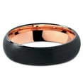 thumbnail image 2 of P. Manoukian Tungsten Wedding Band Ring 6mm for Men Women Black & 18K Rose Gold Plated Domed Brushed Polished Lifetime Guarantee Size 7.5, 2 of 4
