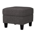 thumbnail image 1 of Georgia Linen-Like Upholstered Square Ottoman, 1 of 4