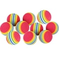 thumbnail image 1 of Pelota de juguete para gato arcoíris de 10 Uds., pelota de juguete interactiva para gatitos de interior, pelota de esponja silenciosa, 1 of 5