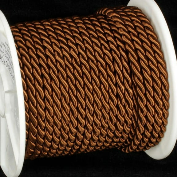 The Ribbon People Chocolate Brown Braided Cording Craft Ribbon 0.25" x 27 Yards