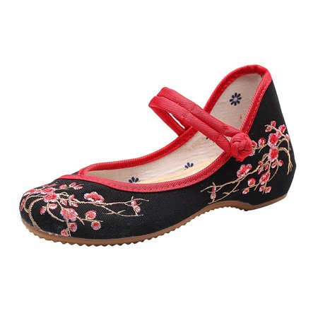 

Cglfd Women S Spring Summer Canvas Wind Wind Embroidered Shoes