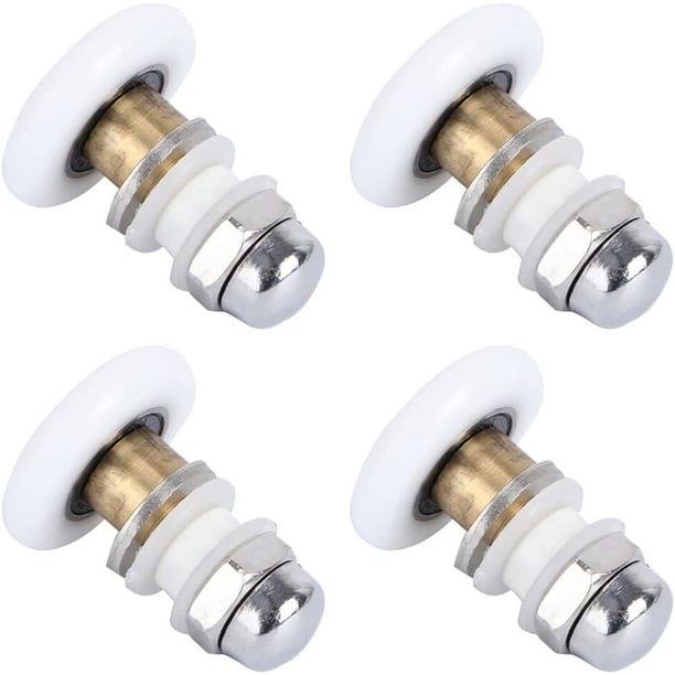 4PCS Ruedas para puertas de ducha, poleas para puertas correderas, rodillos con cojinetes de vidrio, poleas para puertas corredizas, piezas de ducha