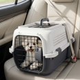 thumbnail image 6 of Magshion 23" Hard-Sided Pet Carrier with Food Bowl, Top & Front Doors, Ventilated Travel Crate for Cats & Small Dogs up to 26 lbs, White/Gray, 6 of 7