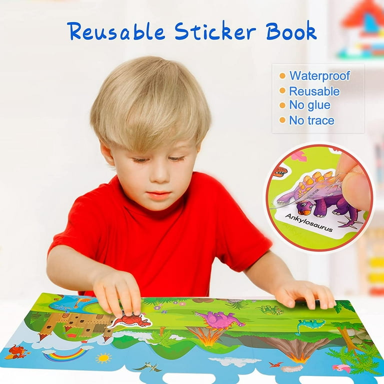 Sticker Books for Kids 2-4, Reusable Sticker Book Farm, Ocean and