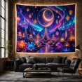 thumbnail image 6 of Cosmic Night Landscape with Glowing Crescent Moon and Enchanted Forest, Dreamy Fantasy for Space Lovers, Celestial Wall Art Decor, Halloween Gift Tapestry Wall Hanging for Bedroom and Living Room, 6 of 7