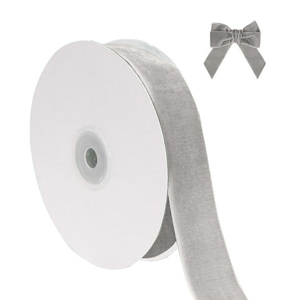 Cinta de terciopelo navideña para envolver adornos de árbol de Navidad, 1 pulgada de ancho, 10 yardas en total, tejido fino para invitaciones de boda