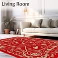 thumbnail image 2 of ODIKA 4'x6' Machine Washable Non-Slip Area Rug, Enchanted Dachshund and Gift Box with Festive Details High Traffic Rug, Red, 646237, 2 of 7