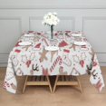 thumbnail image 3 of White Christmas Cookie Pattern Square Tablecloth,Waterproof Square Table Cover,Wipeable Spillproof Washable Table Cover for Home Kitchen Party Decor 52"x52"(132x132cm), 3 of 6