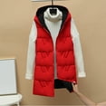 thumbnail image 4 of Cavosen Womens Quilted Vest Plus Size Sleeveless Vest with Pocket Zipper Hooded Loose Jacket Windproof Warm Fall Outerwear, 4 of 8
