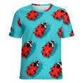 thumbnail image 5 of Ladybug Pattern Print-2 Women's T-Shirt Short Sleeve T Shirts Tops Tee Ladies Loose T, 5 of 6