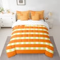 thumbnail image 2 of Homewish Orange Buffalo Plaid Twin Bedding Sets 7-Piece for Adult, Fashion Stripe Lines Bedding Comforter Set, Chic US Flag Reversible Sheet Sets, Breathable Home Decor, 2 of 7