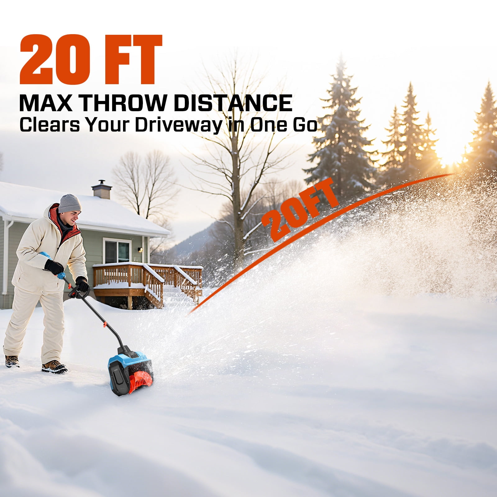 SENIX 40V 13-inch Cordless Snow Shovels & electric shovel with 2