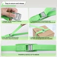 thumbnail image 3 of AUTOXBERT 6Pcs 1 in x 8 ft Lashing Straps Cinch Straps Green Cam Buckle Straps Adjustable Cargo Tie Down Straps 330 Lbs Loading Capacity, 3 of 11