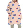 thumbnail image 2 of TheFound Blanket Hoodie Cartoon Animal Print Sherpa Lining Hooded Sweatshirt, 2 of 6