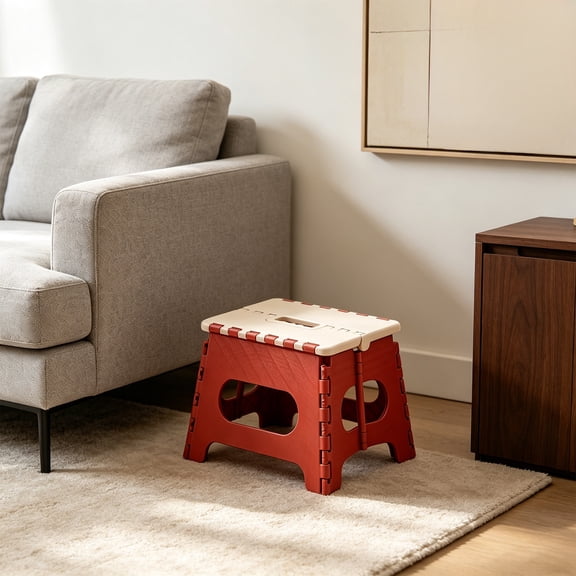 Gumesh Folding Lightweight Stool - Opens Easy with One Flip - Great for Kitchen, Bathroom or Bedroom