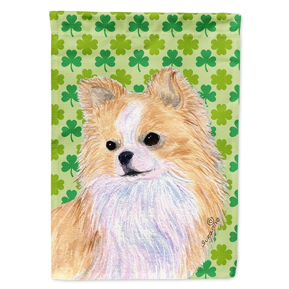 Chihuahua St. Patrick's Day Shamrock Portrait Flag Canvas House Size