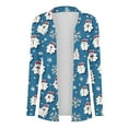 thumbnail image 4 of Christmas Cardigan for Women Open Front Knit Sweater Long Sleeve Casual Holiday Tops Xmas Tree Graphic Coat, 4 of 6