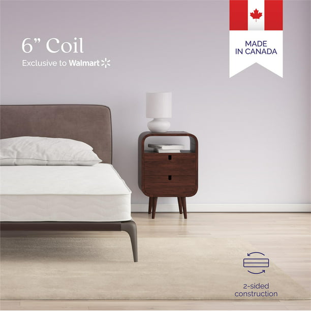 Flippable Spring Coil Mattress Bed, Double Bed Size In Inches Canada